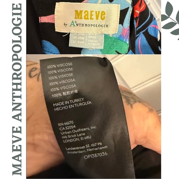 Anthropologie Maeve Ruched Floral Maxi Dress 20W/2X - Picture 14 of 14